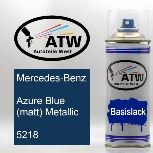 Mercedes-Benz, Azure Blue (matt) Metallic, 5218: 400ml Sprühdose, von ATW Autoteile West.